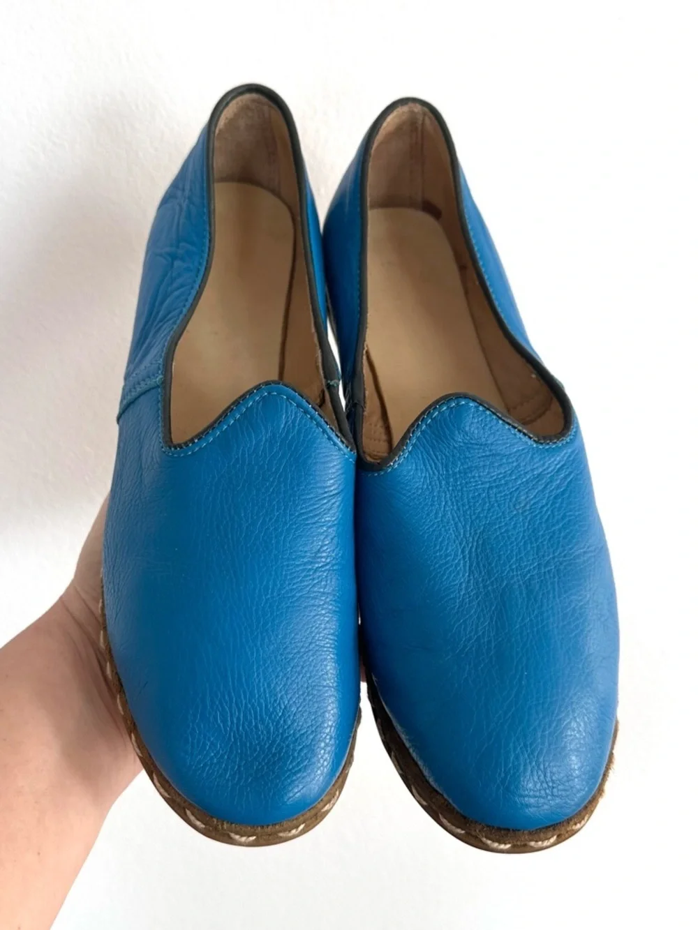Handmade leather chariq traditional Turkish shoes size 7